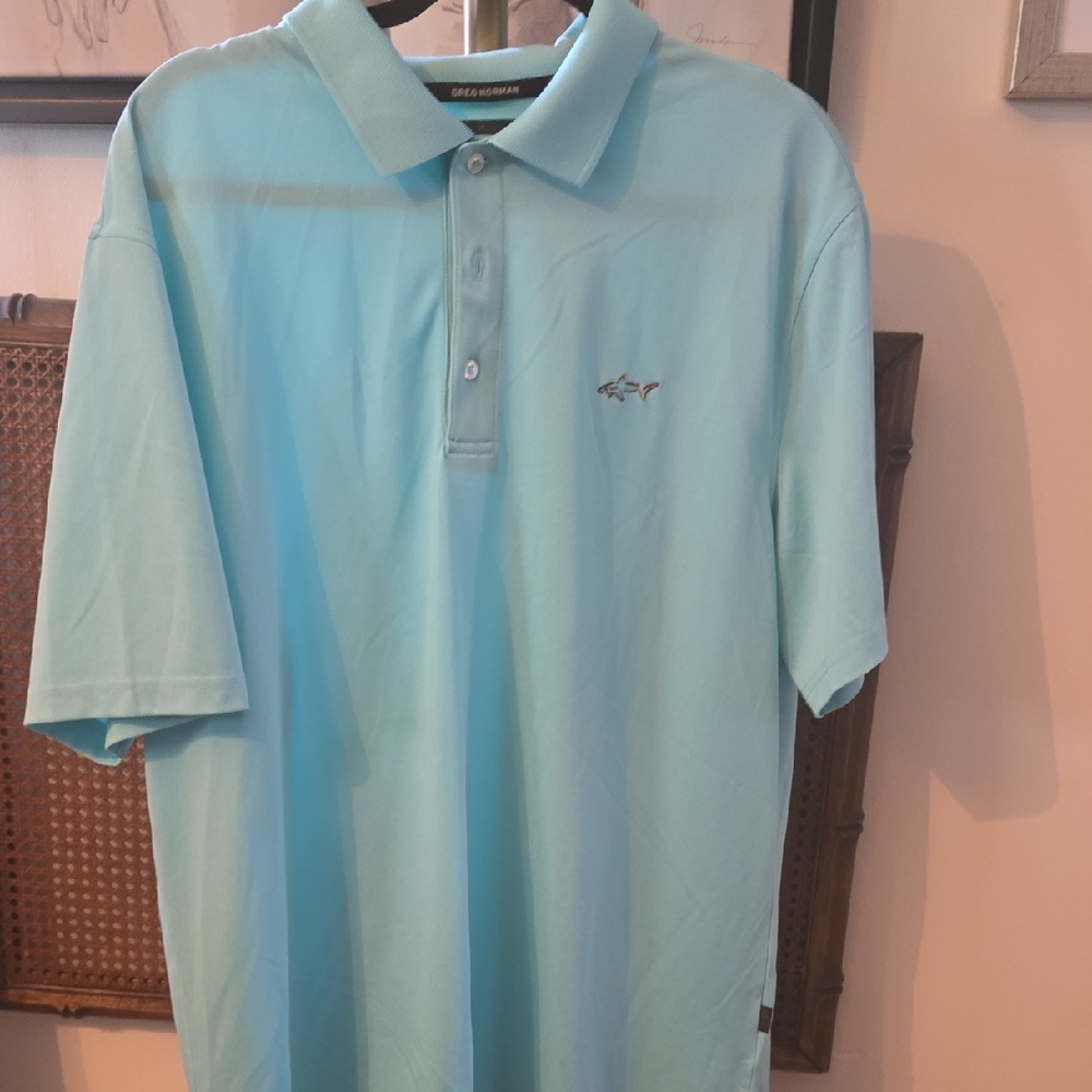 Men's Greg Norman Light Blue Polo Shirt
